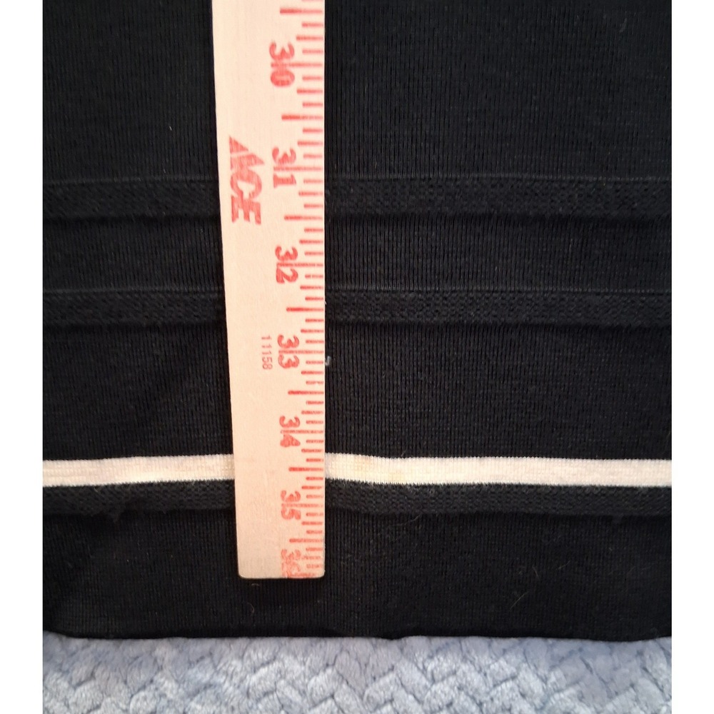 Escada Black Knit Dress XL Short Sleeve Square Neck Metallic Trim Made in Italy - Picture 5 of 8